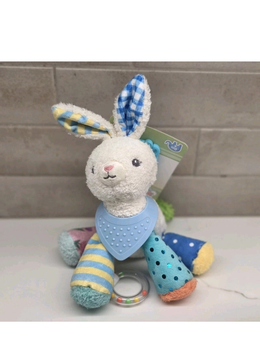 Spark Create Imagine BABY Activity Bunny Rattle Teether Plush 0+ MONTHS NEW